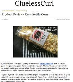 Clueless Curl Review Kay's Kettle Corn